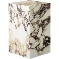 Audo Copenhagen Plinth Tall Tafel Calacatta Viola Marble