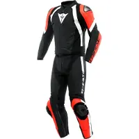 Dainese Avro 4, leren pak 2st. ,zwart/grijs/rood ,50
