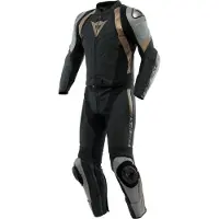 Dainese Avro 4, leren pak 2st. ,Mat-Zwart/Mat-Zwart/Wit ,56