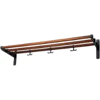 Essem Design Nostalgi Schoenenrek of hoedenplank walnoothout, zwart frame