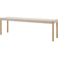&tradition Betty TK5 bankje oak, natuurkleurige gevlochten linnen zitting