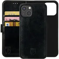 Rosso Element Uitneembaar 2-in-1 Hoesje Geschikt voor Apple iPhone 14 | Luxe Portemonnee | Back Cover | Pasjeshouder | Zwart