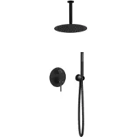 Guido Gusto Inbouw regendouche met plafond arm 30cm douchekop mat zwart
