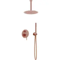 Guido Gusto Inbouw regendouche met plafond arm 25cm douchekop mat rosé goud