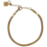 Manfield Goudkleurige armband van stainless steel | Maat adult