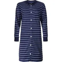Irresistible Dames Nachthemd - Doorknoop - Katoen - Blauw - Maat L
