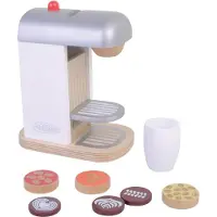 Mamamemo koffiemachine hout 16 x 10,5 x 18 cm multicolor