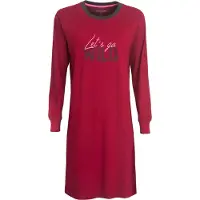 Irresistible Dames Nachthemd - Katoen - Ronde Hals - Rood - Maat XL