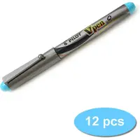 Pilot vulpen V-Pen Silver turkoois 12 stuks