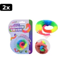 Johntoy 2x Gekke regenboog worm op kaart