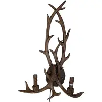 Clayre & Eef Wandlamp gewei 46x15x70 cm 2x E14 Max 40W