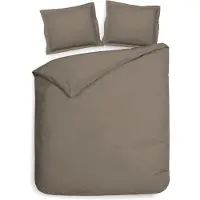 Heckett & Lane Dekbedovertrek Punto Katoen-Satijn - Taupe 240 x 200/220