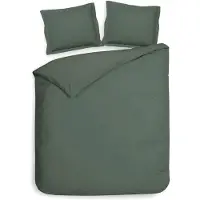 Heckett & Lane Dekbedovertrek Punto Katoen-Satijn - Groen 200 x 200/220
