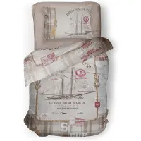 Linnick Kinder Dekbedovertrek 100% katoen Royal Club - naturel 140x200cm
