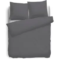 Eleganzzz Dekbedovertrek Flanel Uni - antraciet 140x200/220cm