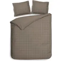 Heckett & Lane Heckett Lane Dekbedovertrek Katoen Satijn Diamant - taupe grey-260 x 200 / 220 cm | Extra Breed