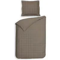 Heckett & Lane Dekbedovertrek Heckett Lane Diamante Taupe Grey Satijn-140 x 200 / 220 cm | 1-Persoons