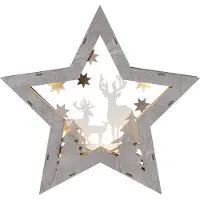 Star Trading LED-decoratie ster Fauna van hout, hoogte 32 cm