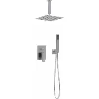 Guido Gusto Vierkant Inbouw regendouche met plafond arm 25cm douchekop volledig Rvs