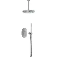Guido Gusto Thermostatische Inbouw regendouche met plafond arm 25cm douchekop chroom ovaal