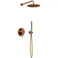 Guido Gusto Inbouw regendouche met wandarm 25cm douchekop copper