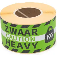 Raadhuis gevaaretiketten - HEAVY - groen/zwart - 250 stuks - sticker waarschuwing