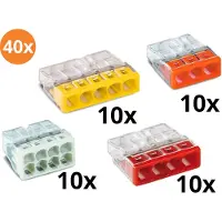 Wago lasklemmenset serie 2273- 3 voudig / 4 voudig / 5 voudig / 8 voudig (40 stuks)