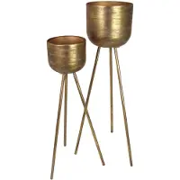 HD Living Bloempot Gold 26,5 x 26,5 x 101 cm (2-Delig)