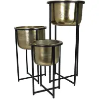 HD Living Bloempot Gold 37 x 37 x 80,5 cm (3-Delig)