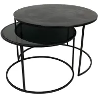 HD Living Bijzettafel Aluminium Brown 75 x 75 x 48 cm (set van 2)