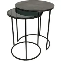 HD Living Bijzettafel Aluminium Black 50 x 50 x 59 cm (set van 2)