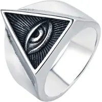 Mendes herenring Edelstaal Zilverkleurig Oog van Horus-17mm