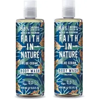 Faith In Nature – Body Wash Blue Cedar – 2 pak – For Men – Natuurlijk - Revitaliserend