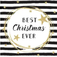 Duni 80x stuks kerst thema tafel servetten Best Christmas Ever 33 x 33 cm - Kerstdiner servetjes