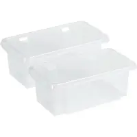 Sunware Opslagbox Nesta - 8x - kunststof - 7L - transparant - 38 x 21 x 14 cm - stapelbaar