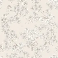 Dutch Wallcoverings - Grace Cherry blossom silver - vliesbehang - 10m x 53cm - GR322201