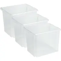 Sunware Opslagbox Nesta - 3x - kunststof - 45L - transparant - 45 x 36 x 36 cm - stapelbaar