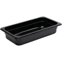 Vogue Zwarte Plastic Gastronorm bakken 1/3 | 4 Verschillende Afmetingen