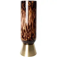 Ptmd collection PTMD GLAZEN Vaas / windlicht Meggy bruine luipaard print