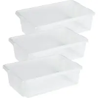 Sunware opslagbox Nesta - 3x - kunststof - 30 liter - transparant - 59 x 39 x 17 cm - stapelbaar