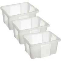 Sunware Opslagbox Nesta - 3x - kunststof - 24L - transparant - 42 x 33 x 22 cm - stapelbaar