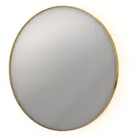 Ink SP17 Spiegel Rond 100cm Met Kader - Indirect LED Verlichting Rondom - Geborsteld Mat Goud - Glas - Rond - Spiegels - Badkamerspiegels - 8718835131036