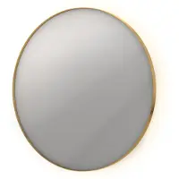 Ink SP17 Spiegel Rond In Kader 80cm Indirecte LED - Geborsteld Mat Goud - Glas - Rond - Spiegels, Badkamerspiegels - 8718835131005