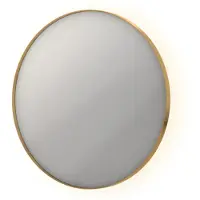 Ink SP17 Spiegel Rond In Kader 60cm Indirecte LED - Geborsteld Mat Goud - Glas - Rond - Spiegels, Badkamerspiegels - 8718835130978