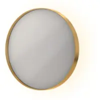 Ink SP17 Spiegel Rond In Kader 40cm Indirecte LED - Geborsteld Mat Goud - Glas - Rond - Spiegels, Badkamerspiegels - 8718835130947