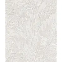 Dutch Wallcoverings - Grace Tropical palm leaf silver - vliesbehang - 10m x 53cm - GR322101