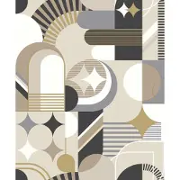 Dutch Wallcoverings Duch Wallcoverings - Pop- Retro beige/goud - vliesbehang - 10m x 53cm - M474-07