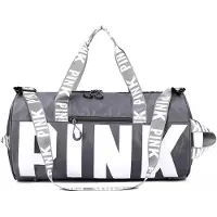 Pink Sporttas - Sporttas - Fitness Tas - Weekendtas - Sport Tas - Kleine Sporttas - Reistas Medium 25 Liter - Grijs - Strandtas - Goede voornemens 2026