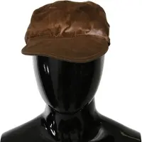 Costume National Brown Newsboy Beret Cabbie Fedora Hat