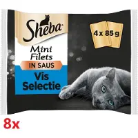 Sheba - Mini Filets in Saus - Vis Selectie - 8 verpakkingen van 4x85gr